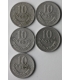 Lot 5x 10 groszy 1967, stan 3