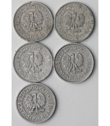 Lot 5x 10 groszy 1967, stan 3