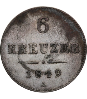 6 Krajcarów 1849 A - Austria - Wiedeń - Srebro