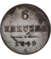6 Krajcarów 1849 A - Austria - Wiedeń - Srebro