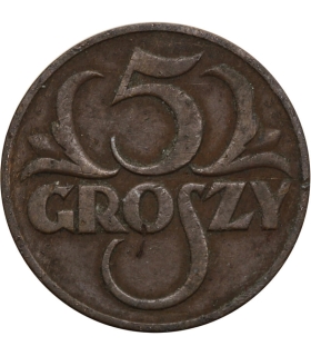 5 groszy 1937 rok, stan 2+