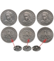 3x 20 złotych Nowotko 1976 ze znakiem mennicy, odmiany A, B, C