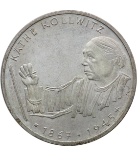 Niemcy, 10 marek 1992 G – Käthe Kollwitz – 125. rocznica urodzin – Srebro