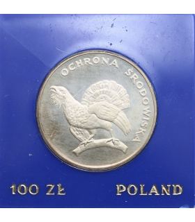 100 zł Głuszec Ochrona środowiska 1980, srebro