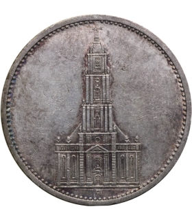 5 marek, Kościół Garnizonowy w Poczdamie / Wieża, srebro, 1934, A, st. 3