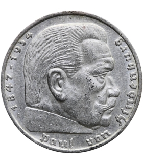 5 marek, Hindenburg, 1935, A, stan 3