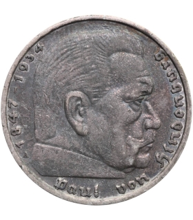 5 marek, Hindenburg, 1935, A, stan 3