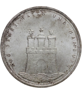 Niemcy 10 marek 1989 J – 800 lat portu w Hamburgu – Srebro