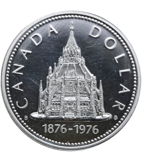 Kanada, 1 dolar 1976, Biblioteka parlamentu, srebro