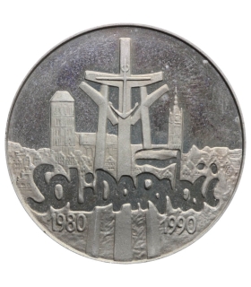 10000 zł Solidarność 1980–1990, 1990, stempel lustrzany, BARDZO RZADKA