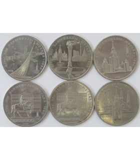 Zestaw 6 monet okolicznościowych 1 rubel ZSRR – Olimpiada Moskwa 1980