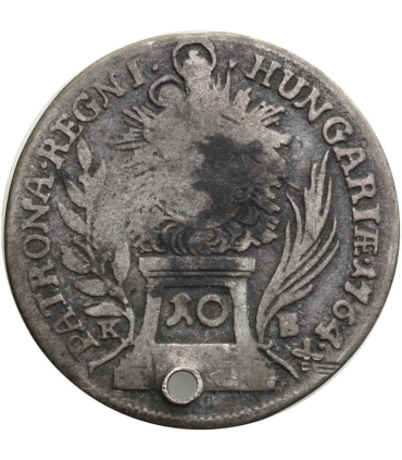 Węgry, Maria Teresa, 10 krajcarów 1764, Kremnica, srebro, otwór