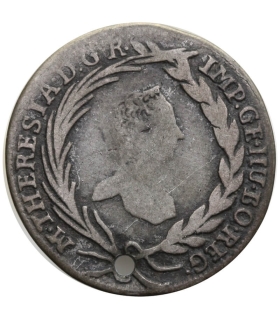 Węgry, Maria Teresa, 10 krajcarów 1764, Kremnica, srebro, otwór
