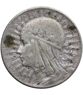 5 złotych głowa kobiety 1932, stan 3
