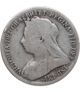Wielka Brytania, 6 Pensów (Sixpence) 1900 – Srebro