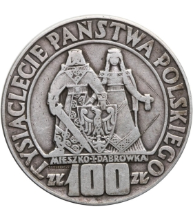 100 zł Mieszko i Dąbrówka 1966, stan 2+