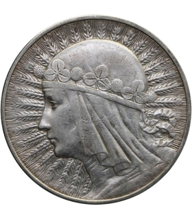 10 złotych Głowa kobiety 1933, stan 2, ładny detal
