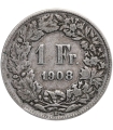 Szwajcaria, 1 frank, 1908, srebro