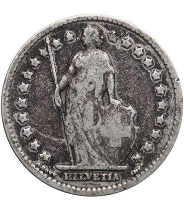 Szwajcaria, 1 frank, 1908, srebro