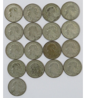 LOT 4 x 2 złote głowa kobiety 1932, 1933, 1934