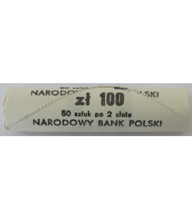 Rolka bankowa 50 szt. x 2 zł, 1990, mennicze