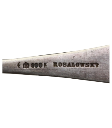 Srebrna łyżeczka próby 800 Rosalowsky 15,96 g, koniec XIX/pocz. XX w.