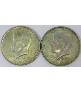 USA Lot: 2 x 1/2 dolara Kennedy 1969, srebro