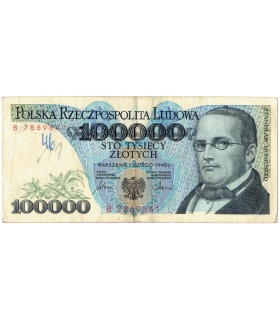 100000 zł Stanisław Moniuszko 1990, seria B, stan 3/3-