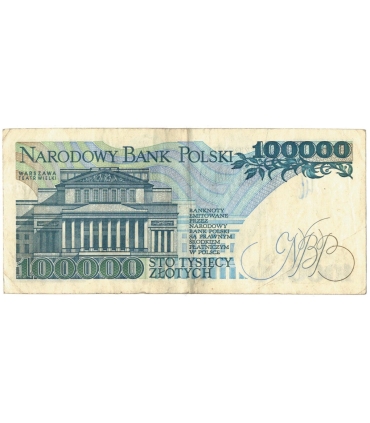 100000 zł Stanisław Moniuszko 1990, seria B, stan 3/3-