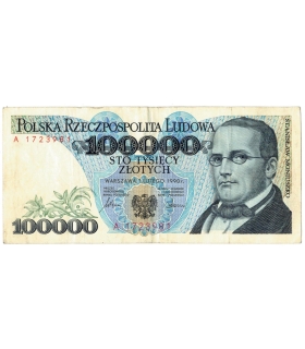 100000 zł Stanisław Moniuszko 1990, seria A, stan 3