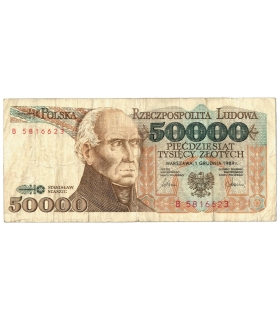 50000 zł Stanisław Staszic 1989, seria A stan 3