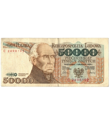 50000 zł Stanisław Staszic 1989, seria C stan 3