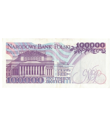 100000 zł Stanisław Moniuszko 1993, seria T, stan 2-