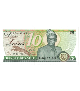 Zair 10 zaires 1985 Mobutu Sese Seko