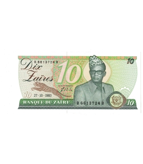 Zair 10 zaires 1985 Mobutu Sese Seko