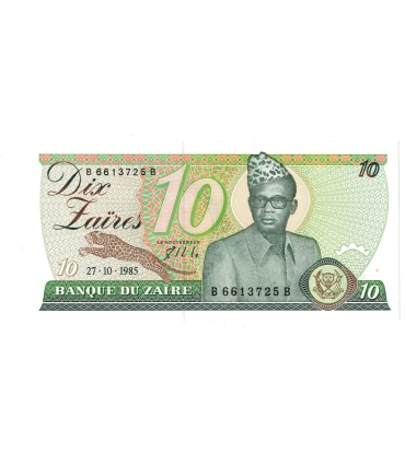 Zair 10 zaires 1985 Mobutu Sese Seko
