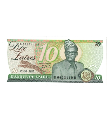 Zair 10 zaires 1985 Mobutu Sese Seko