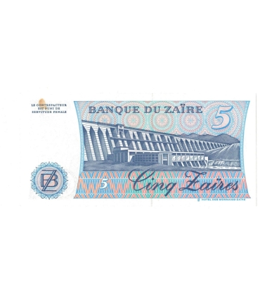 Zair 5 zaires 1985 Mobutu Sese Seko