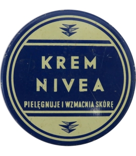 Puszka / pudełko po kremie Nivea, Lechia Poznań, PRL, lata 50.–60.