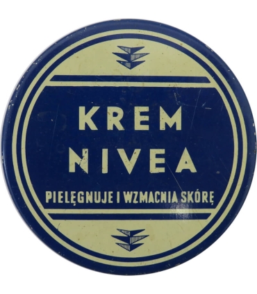Puszka / pudełko po kremie Nivea, Lechia Poznań, PRL, lata 50.–60.