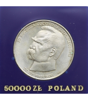 50000 złotych Piłsudski 70 rocznica niepodległości, wersja kolekcjonerska