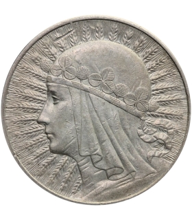 10 złotych Głowa kobiety 1932, stan 2, ładny detal