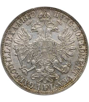 Austria, 1 florin 1859 A, Franciszek Józef I, srebro