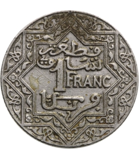 Maroko, 1 franc 1921, Jusuf, nikiel