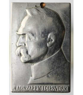 Plakieta pamiątkowa Józef Piłsudski, XX wiek, metal, 14 g