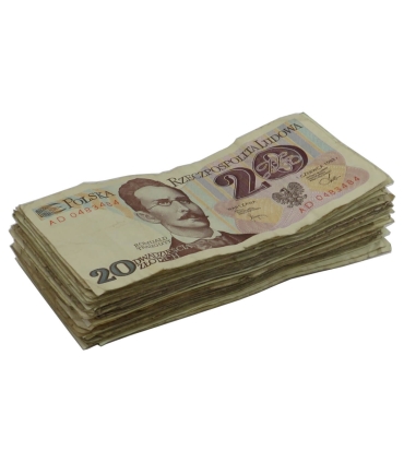Zestaw 7 banknotów PRL w stanach UNC: 10–1000 zł, 1982–1988