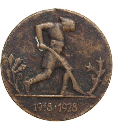 Medal Dziesięciolecia Odzyskanej Niepodległości, 1918-1928, Piłsudski, oryginał, sygnowany TB