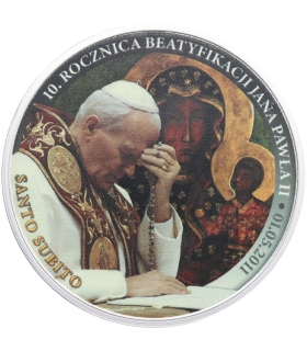 Medal Jan Paweł II, 10. rocznica beatyfikacji, 2011, Ag 999
