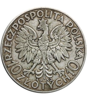 10 złotych Głowa kobiety 1932, stan 3